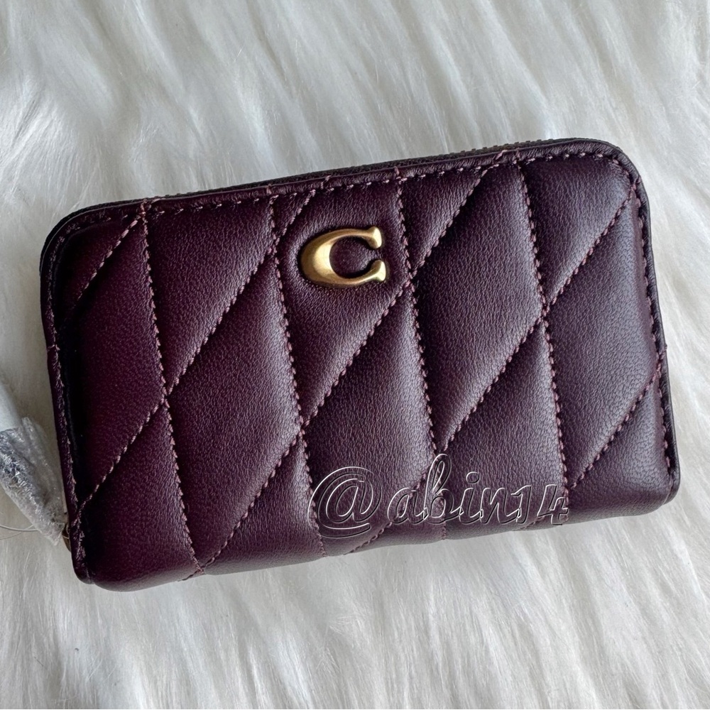 NWT Coach Leather Quilted Card Case Wallet